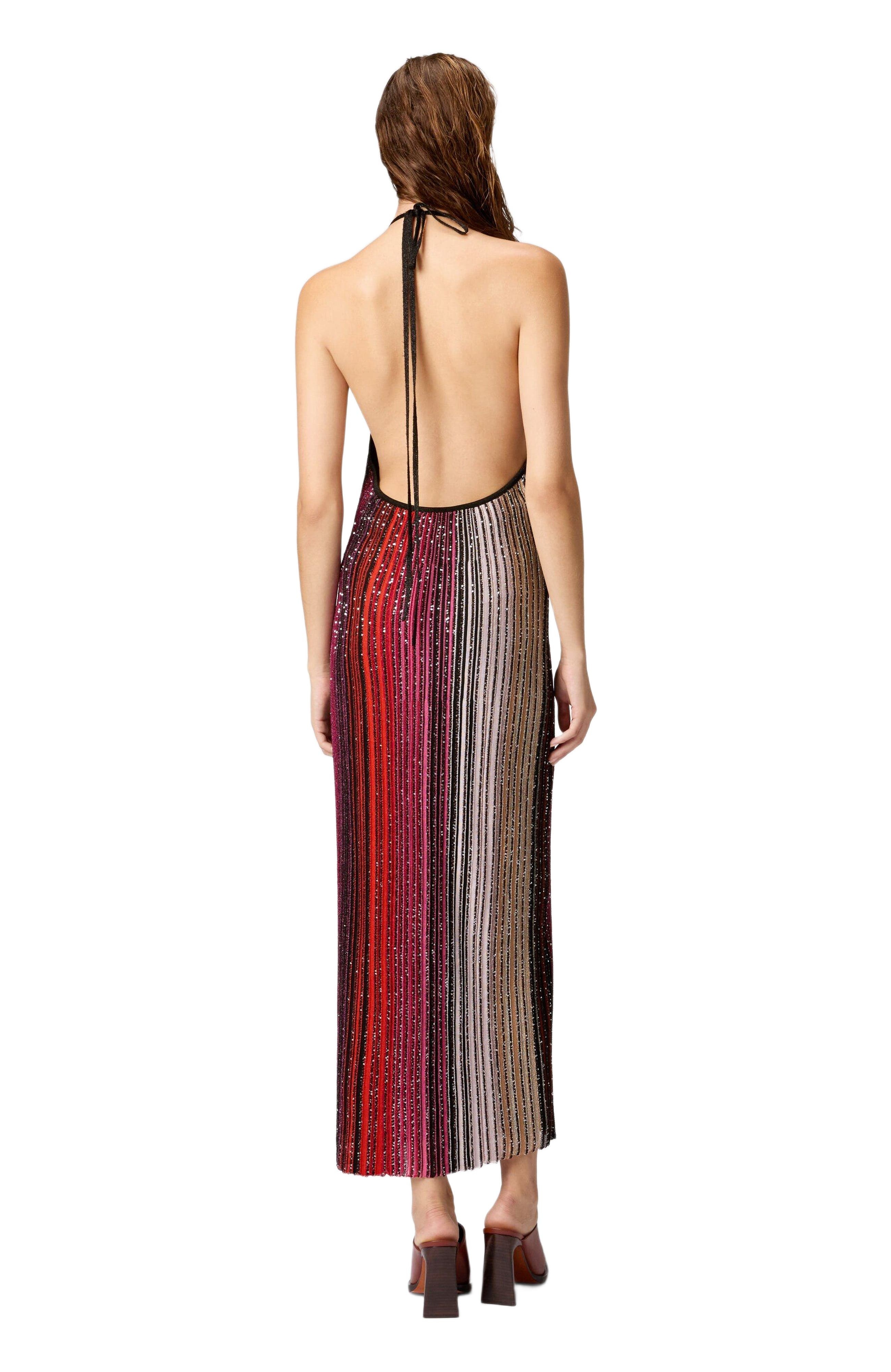 Missoni Striped Partialized Midi Dress With Sequins And V-neck in Black & Red at Nordstrom - 3