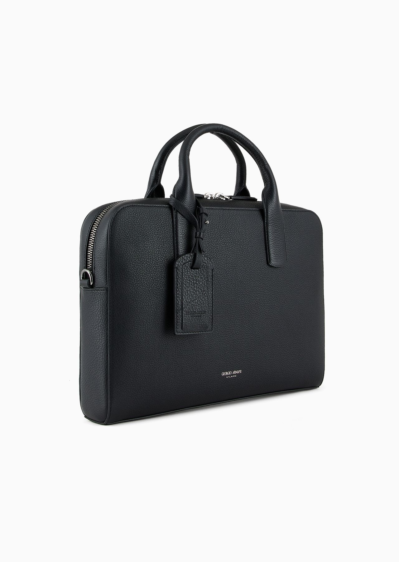 Pebbled leather briefcase - 2