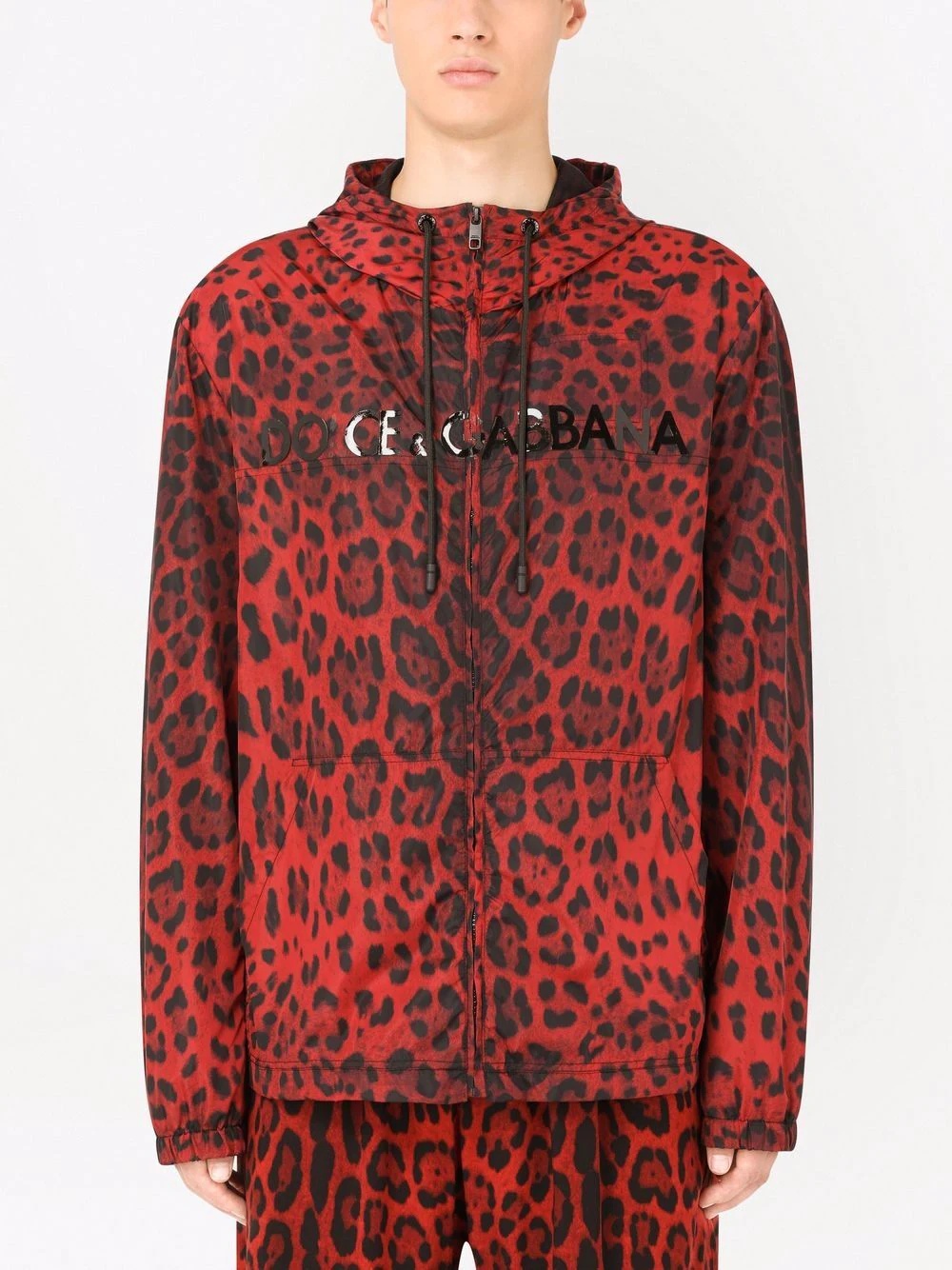 leopard-print hooded jacket - 3