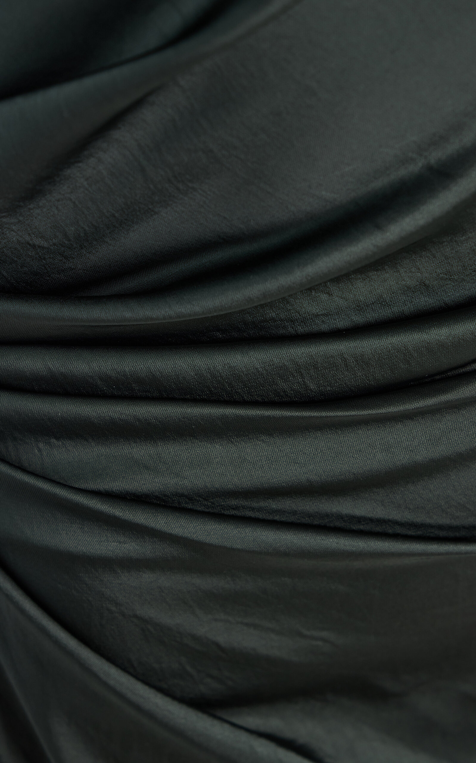 Ruched Satin Gown dark green - 5