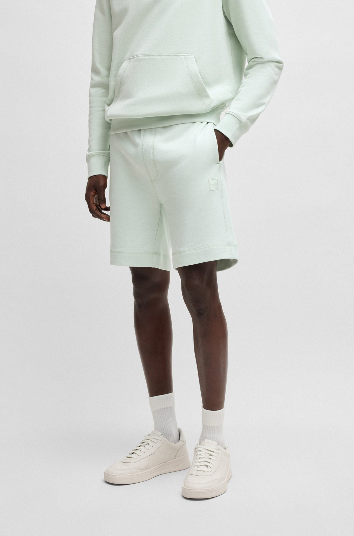 COTTON-TERRY REGULAR-FIT SHORTS WITH LOGO BADGE - 2