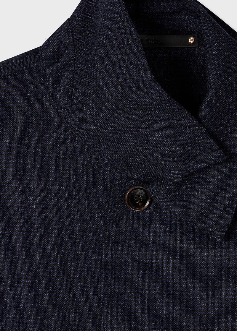 Paul Smith Navy Check Two-Ply Merino Work Jacket outlook