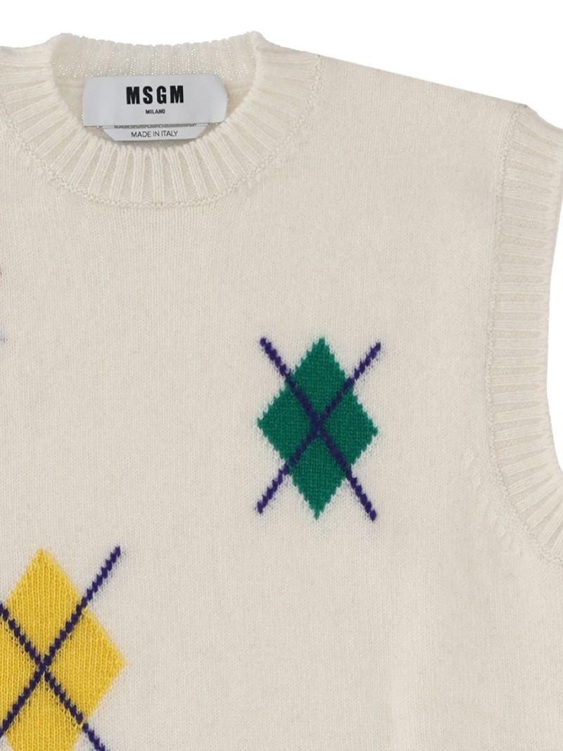 MSGM argyle knit vest outlook
