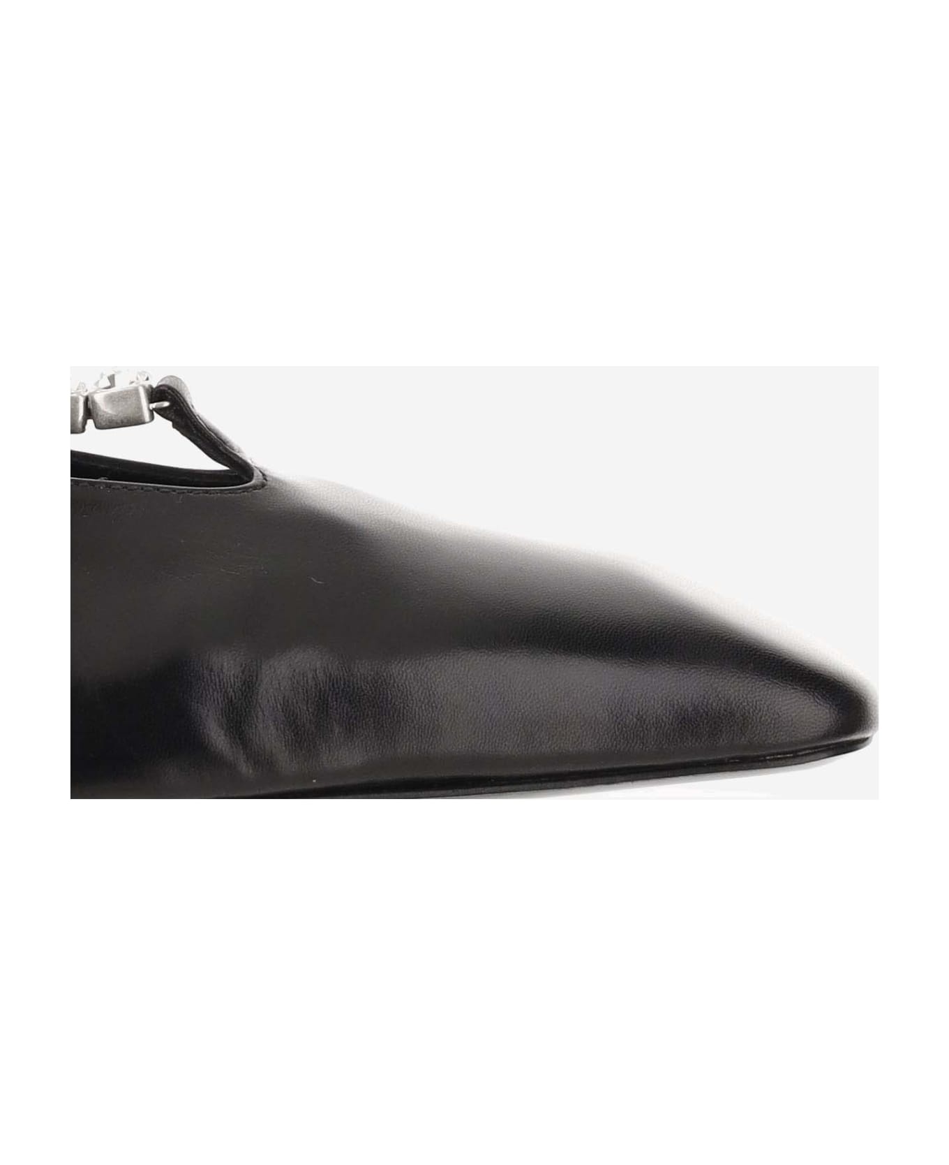 Black Leather Ballerinas - 4