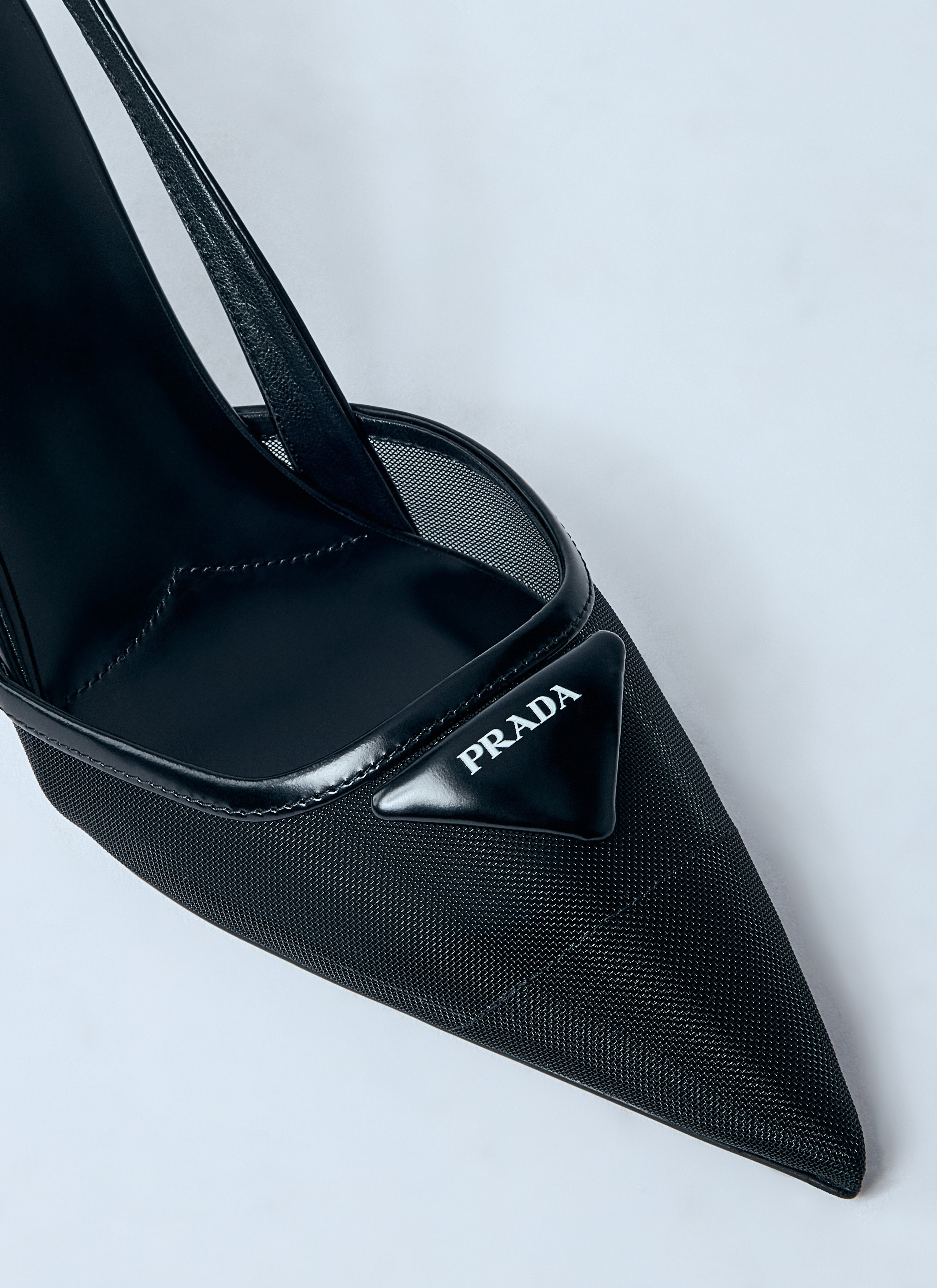 Prada Women Logo Plaque Pointed Heels - 2