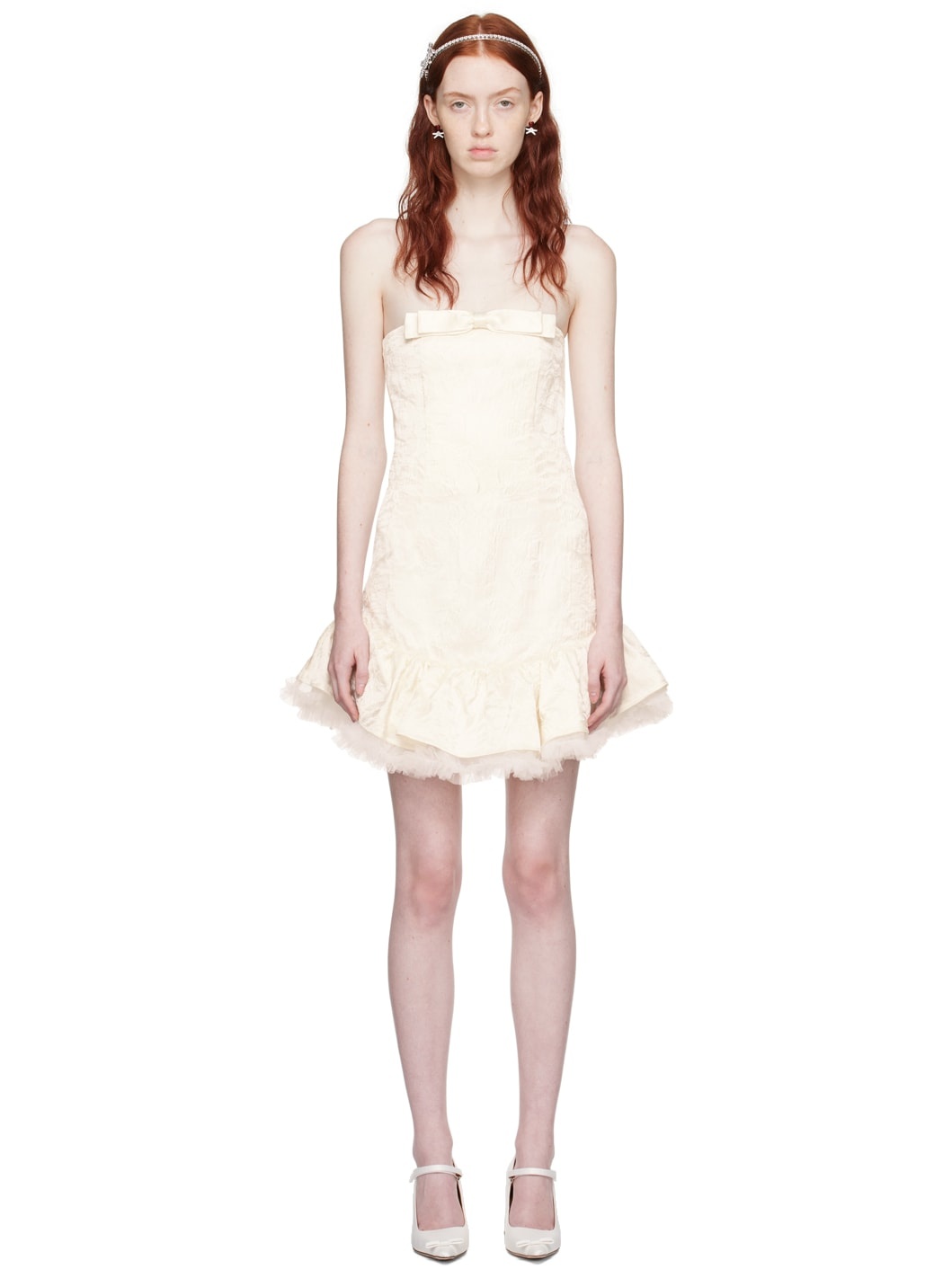 Off-White Strapless Minidress - 1