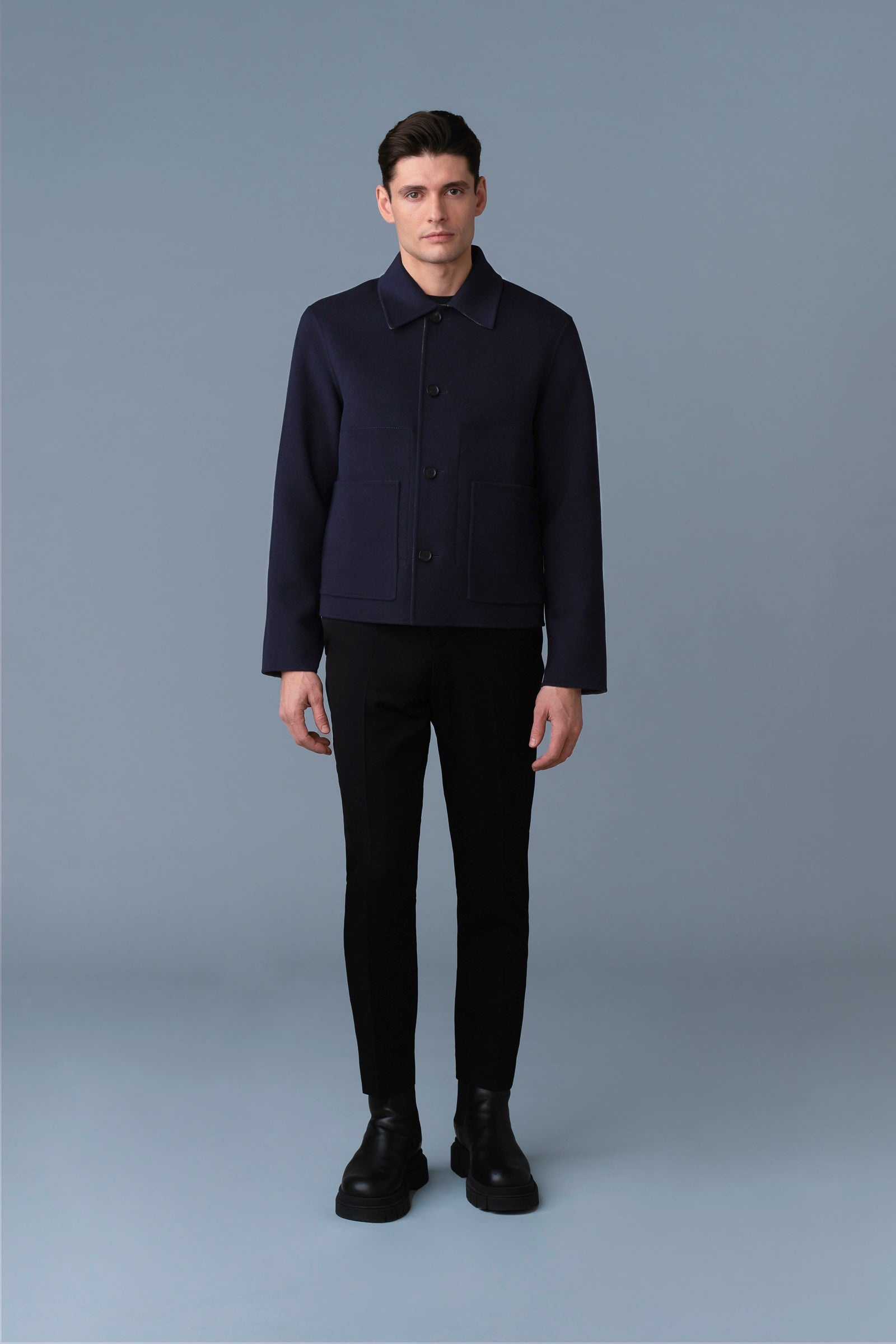 ANDERS 2-in-1 Reversible Double-Face Wool Jacket - 3