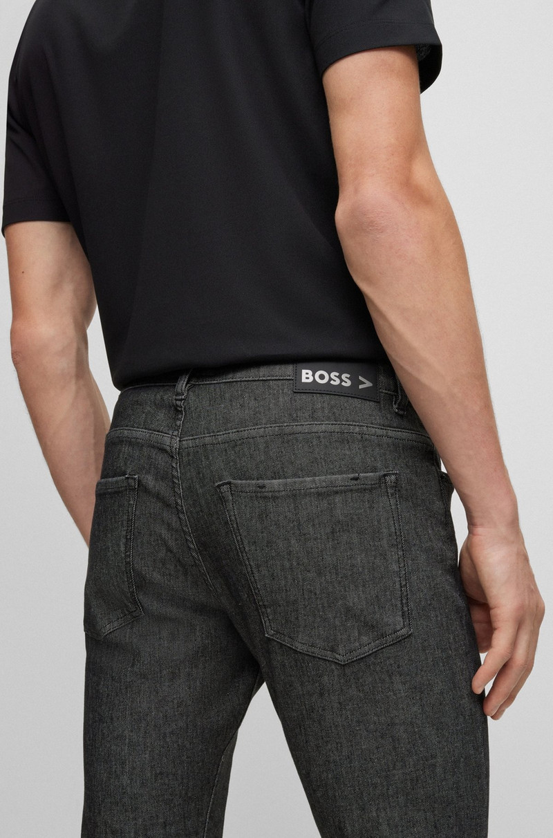 SLIM-FIT JEANS IN BLACK PERFORMANCE-STRETCH KNITTED DENIM 5