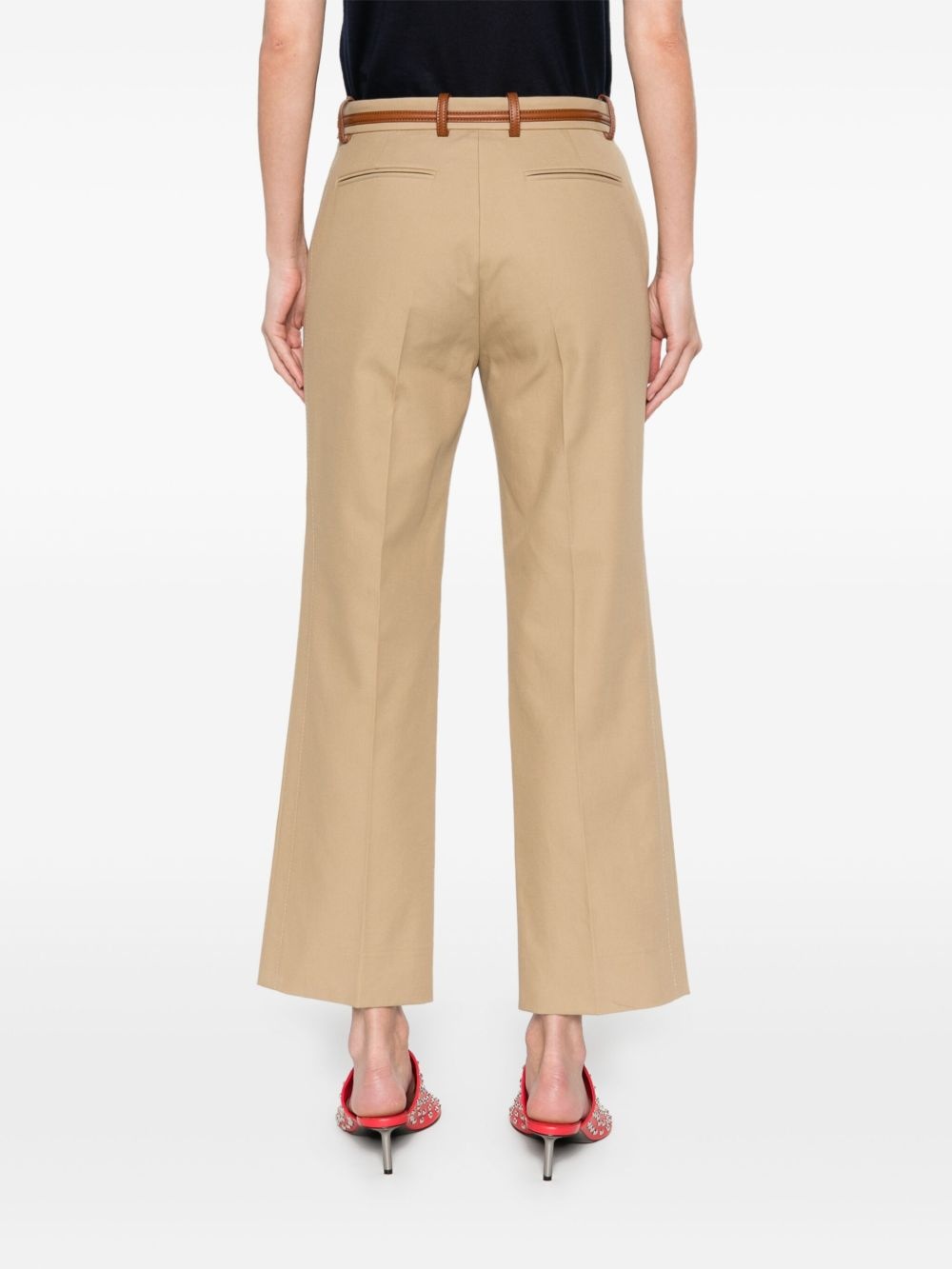 Horsebit-detail cotton trousers - 4