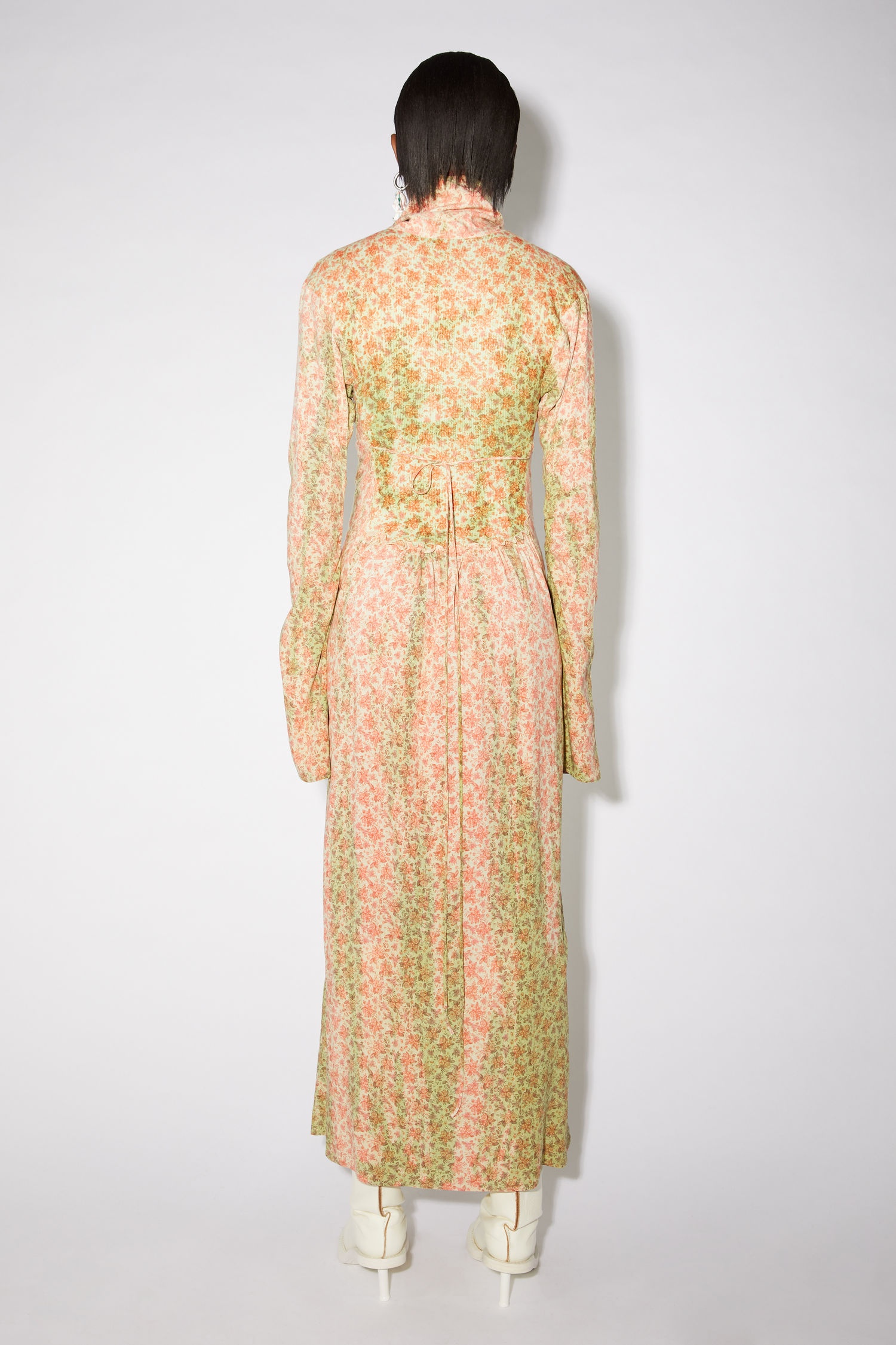 Full length dress - Beige/Red - 3