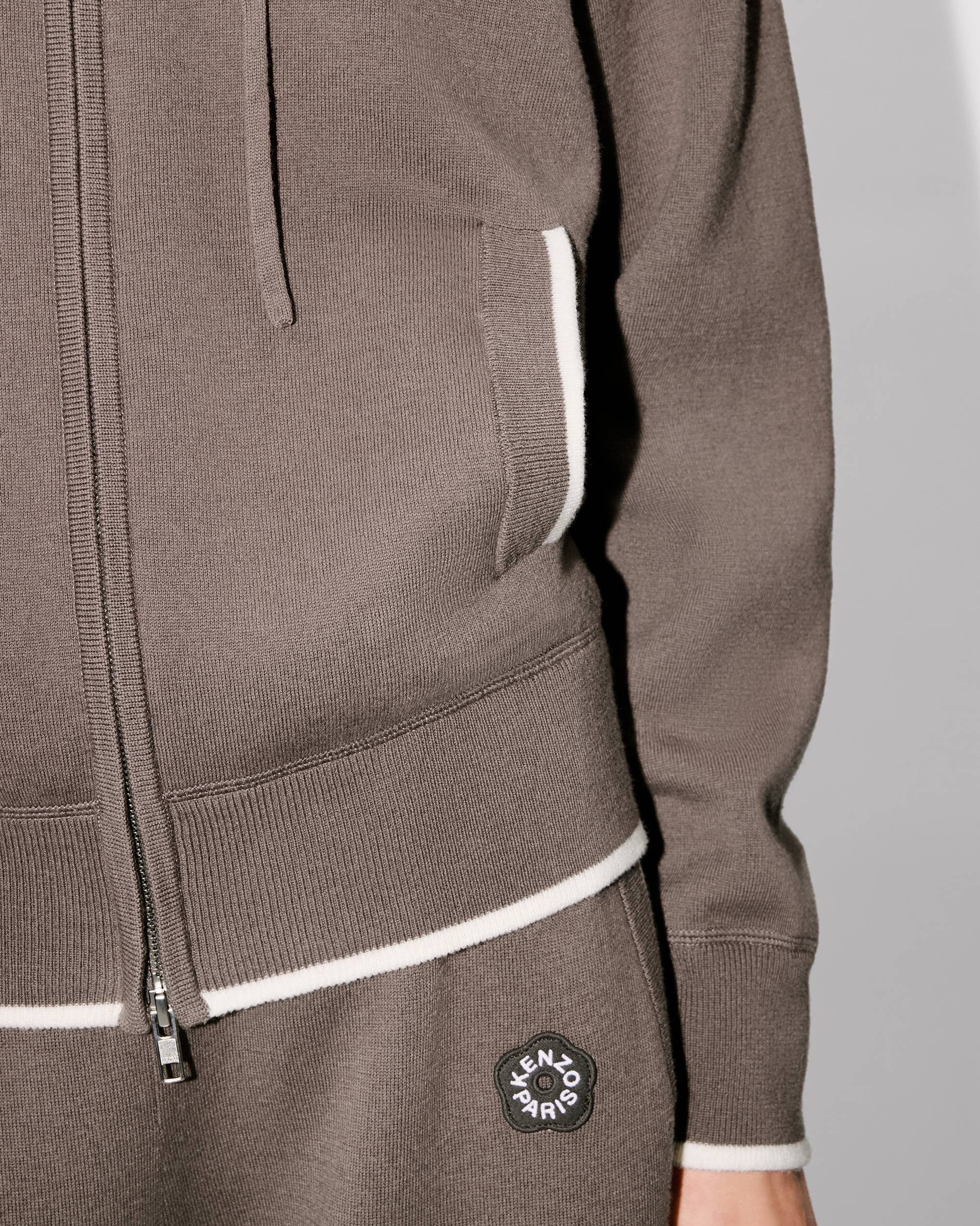 'Boke Flower 2.0' embroidered zip-up hoodie in cotton and wool - 7