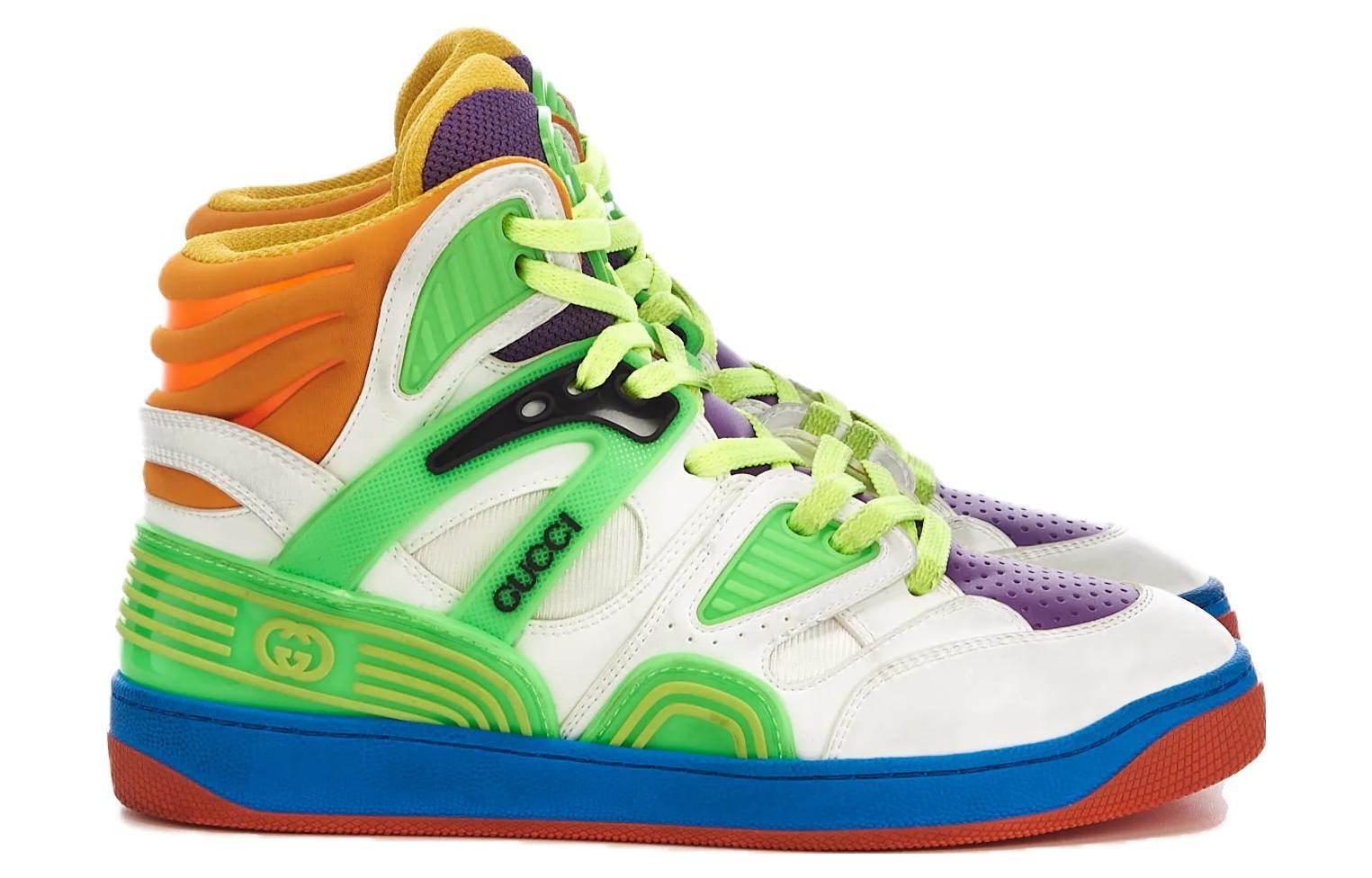 (WMNS) Gucci Basket High'White Green Purple' 661310-2SH80-9062 - 2