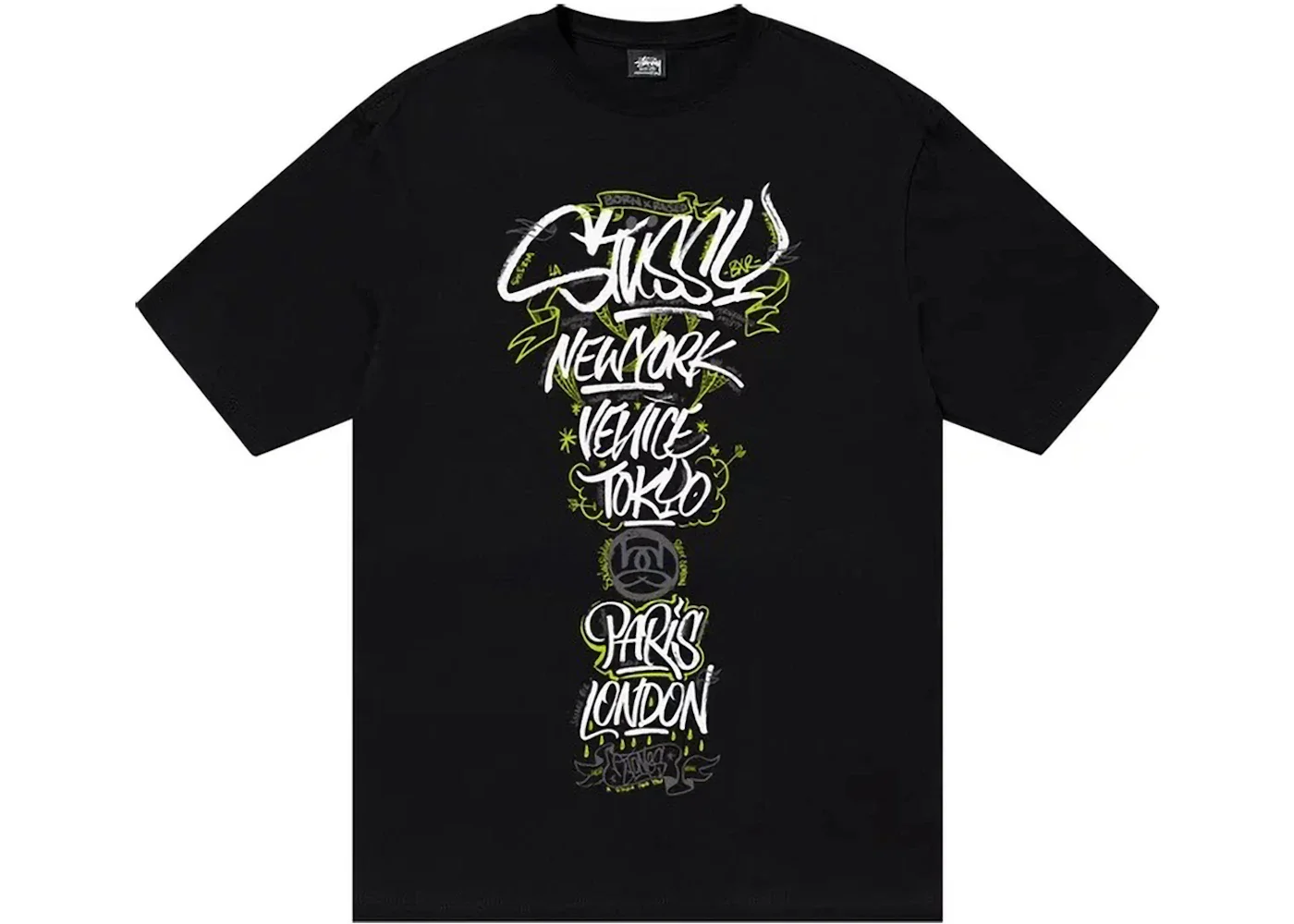 Stussy Born X Raised Handstyles Tee Black - 1