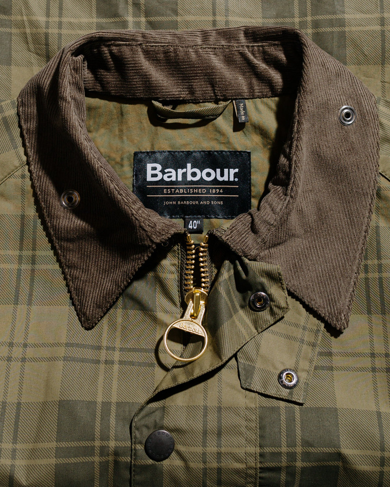 Barbour Transport Check Casual Jacket Olive Check outlook