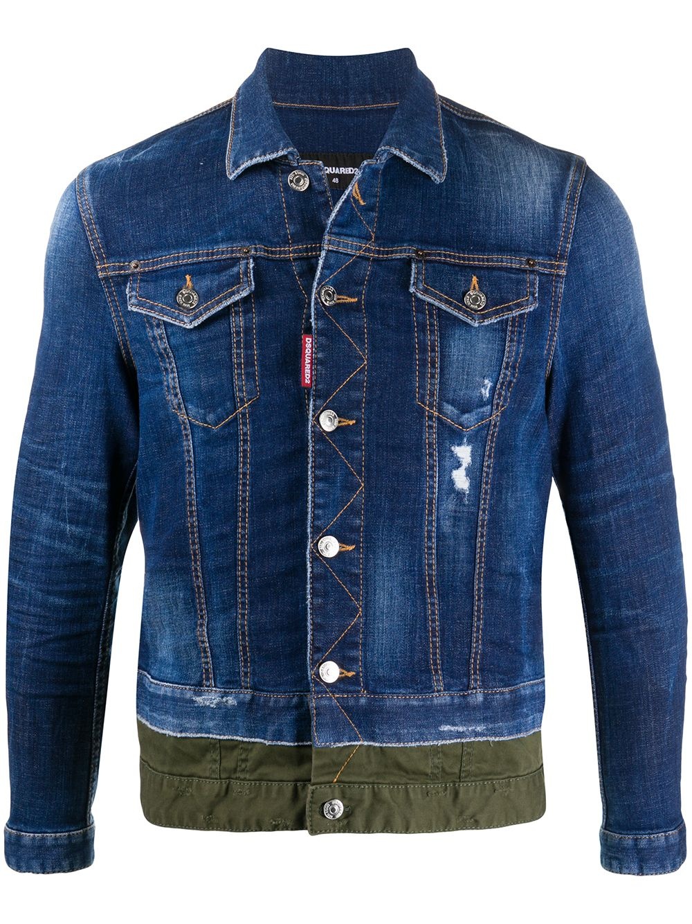 two-tone denim jacket - 1