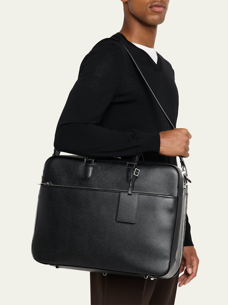 Valextra Men's Avietta Millepunte Calfskin Travel Suitcase outlook