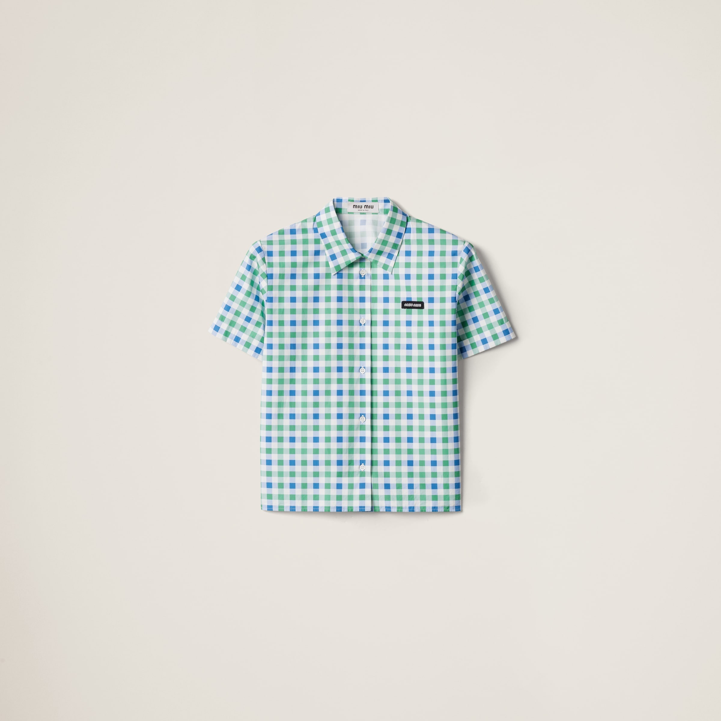 Gingham check poplin shirt - 1