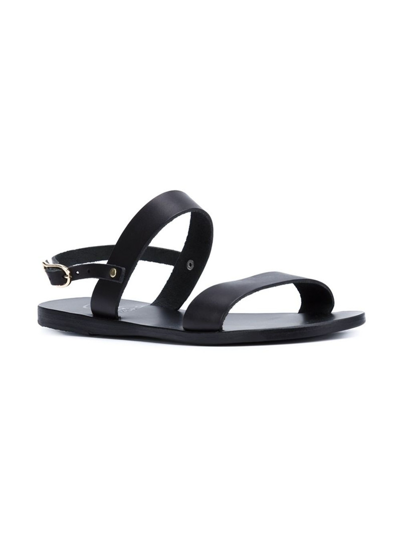 Black Clio Leather Sandals 3