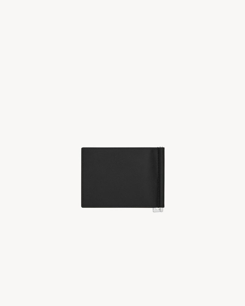 SAINT LAURENT SAINT LAURENT PARIS BILL CLIP WALLET IN GRAIN DE POUDRE LEATHER outlook