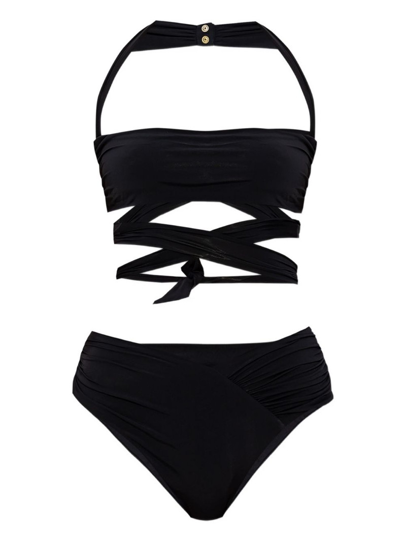 wrap-effect halter bikini 1