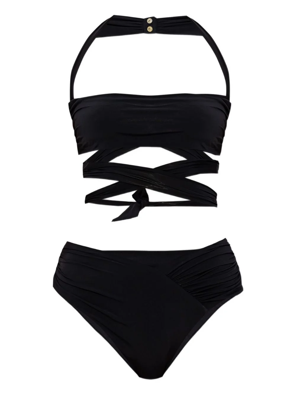 wrap-effect halter bikini - 1
