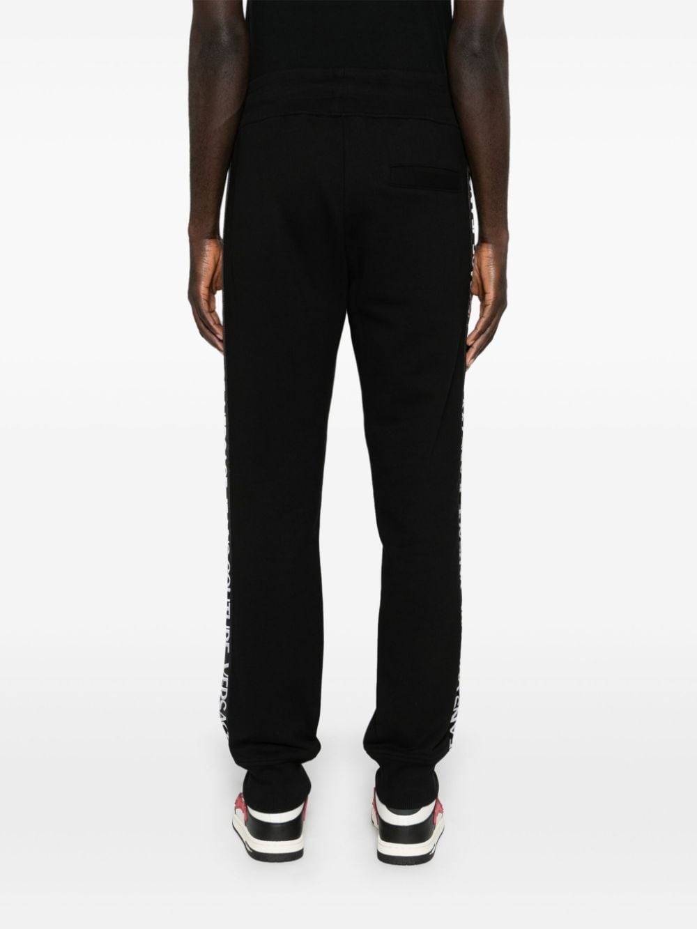 logo-trim cotton track pants - 4