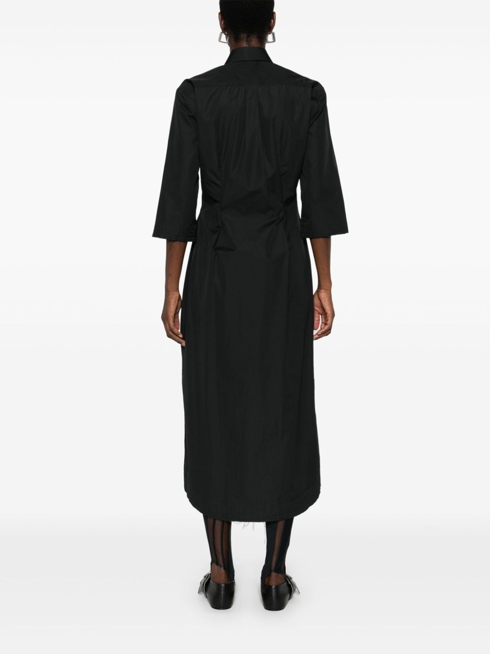 three-quarter-sleeves shirt midi dress - 4
