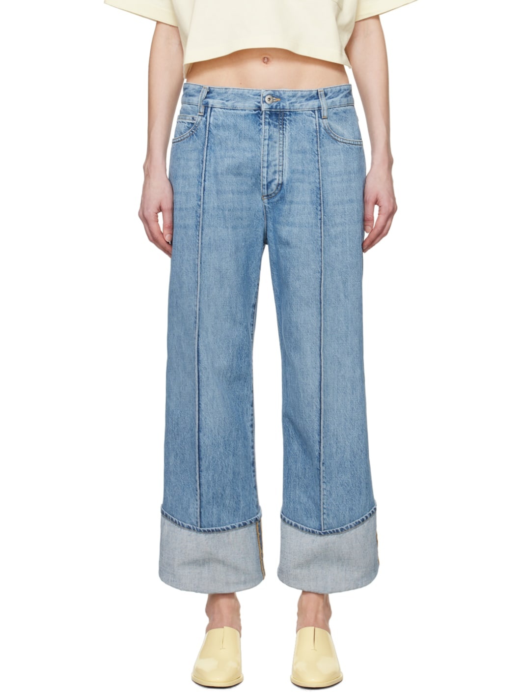 Blue Curved Jeans - 1