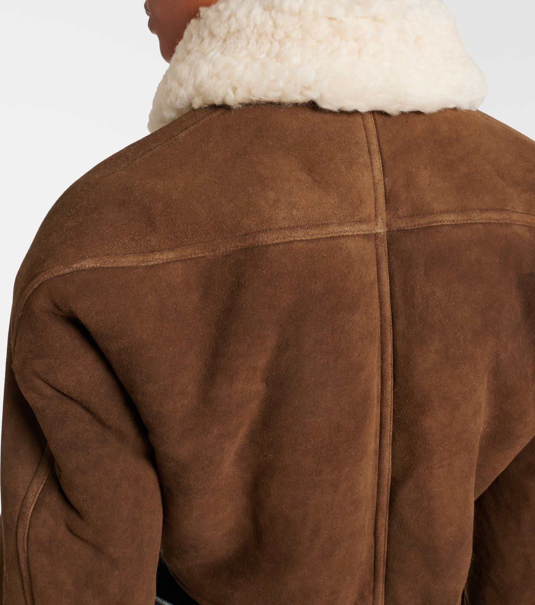 Shearling-trimmed suede jacket - 5