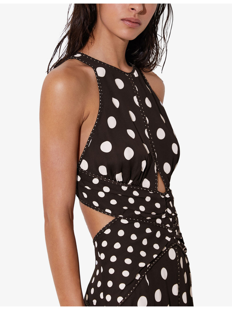 Nayla Polka-Dot Woven Maxi Dress 3