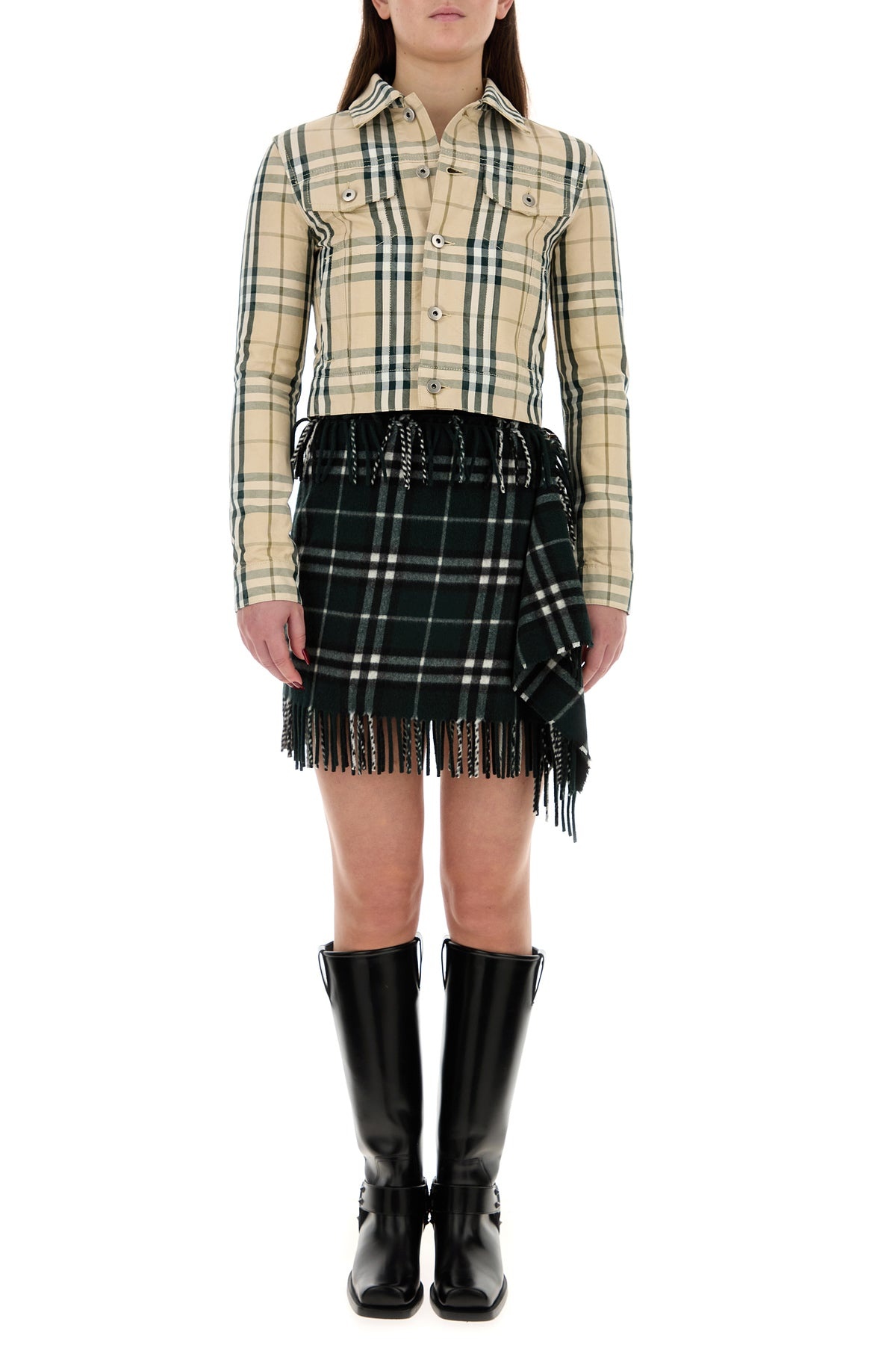 Embroidered wool blend mini skirt - 6