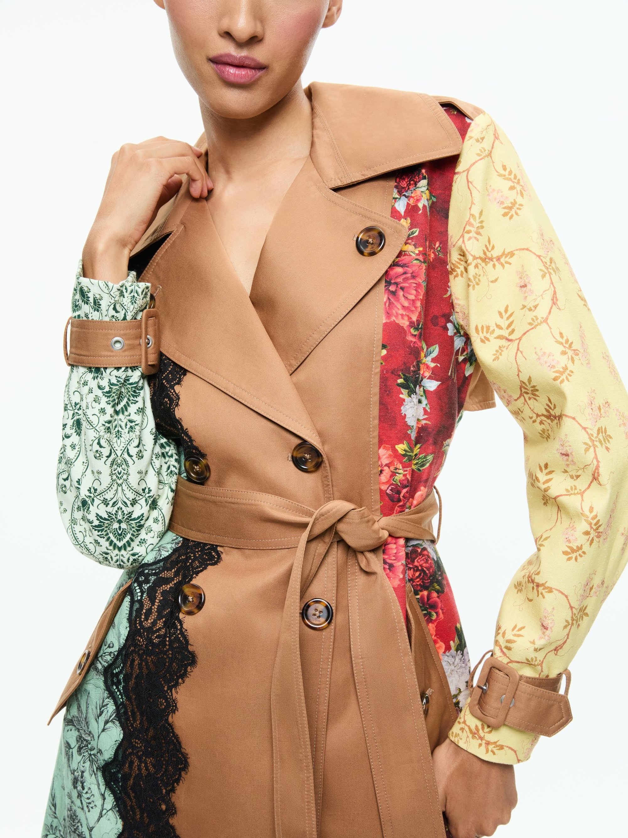 KEITH MIDI TRENCH WITH LACE DETAIL - 5