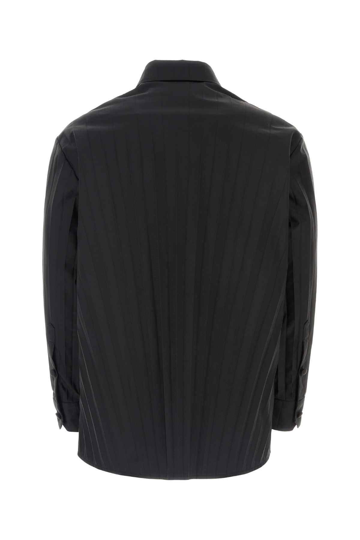 Valentino Garavani Men Black Tech Nylon Oversize Shirt - 2
