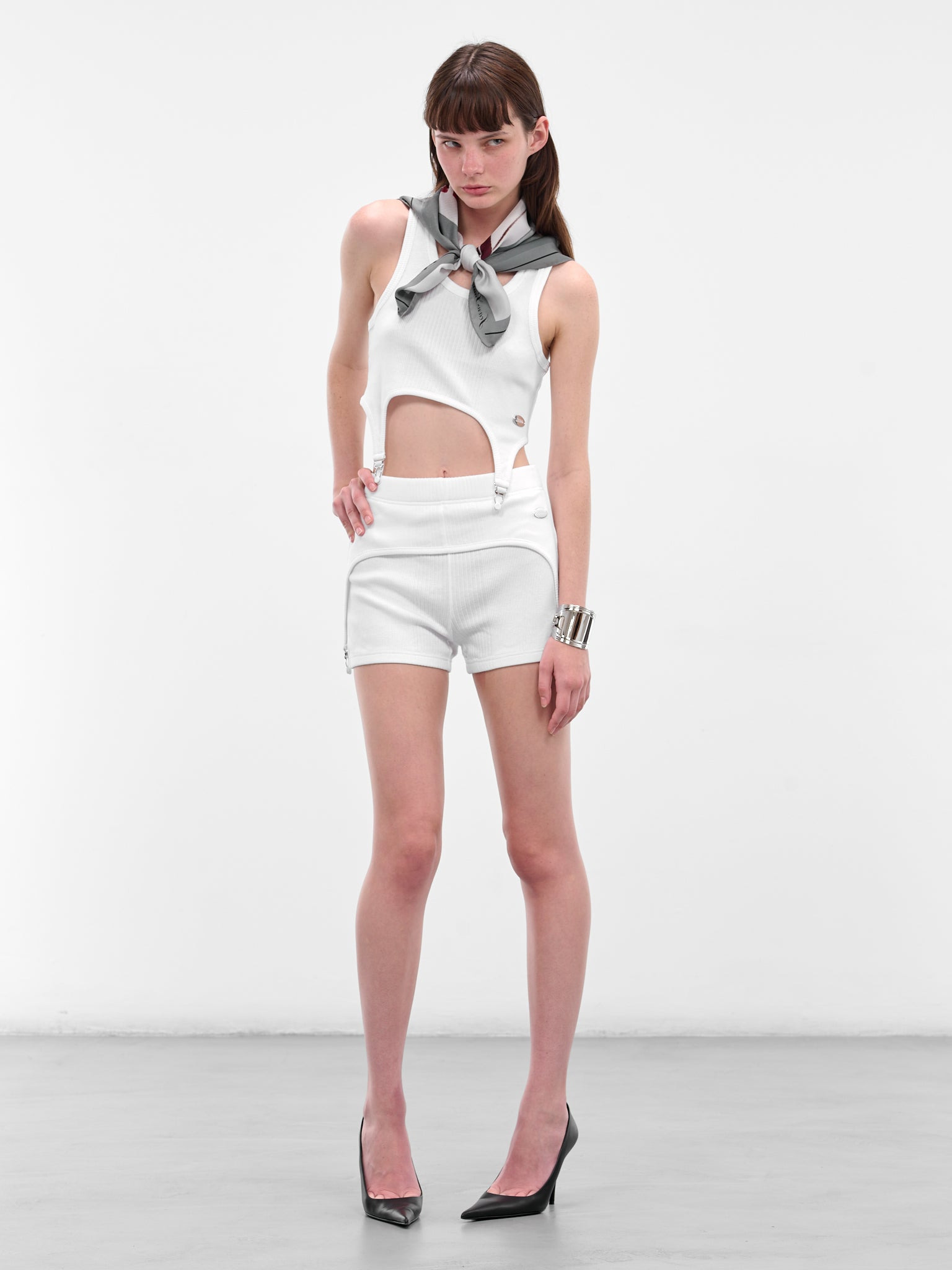 The White Garter Mini Shorts - 6