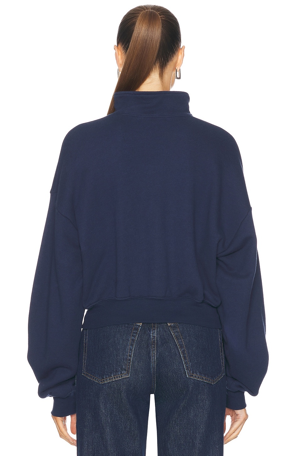 Cropped Half Zip Sweatshirt - 4