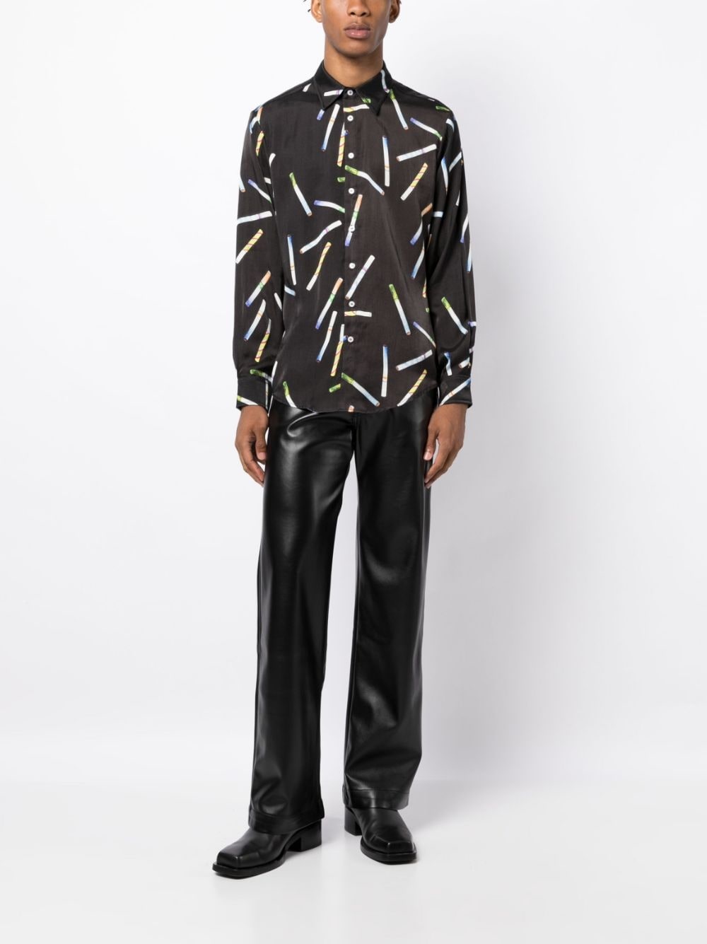 graphic-print button-down shirt - 2