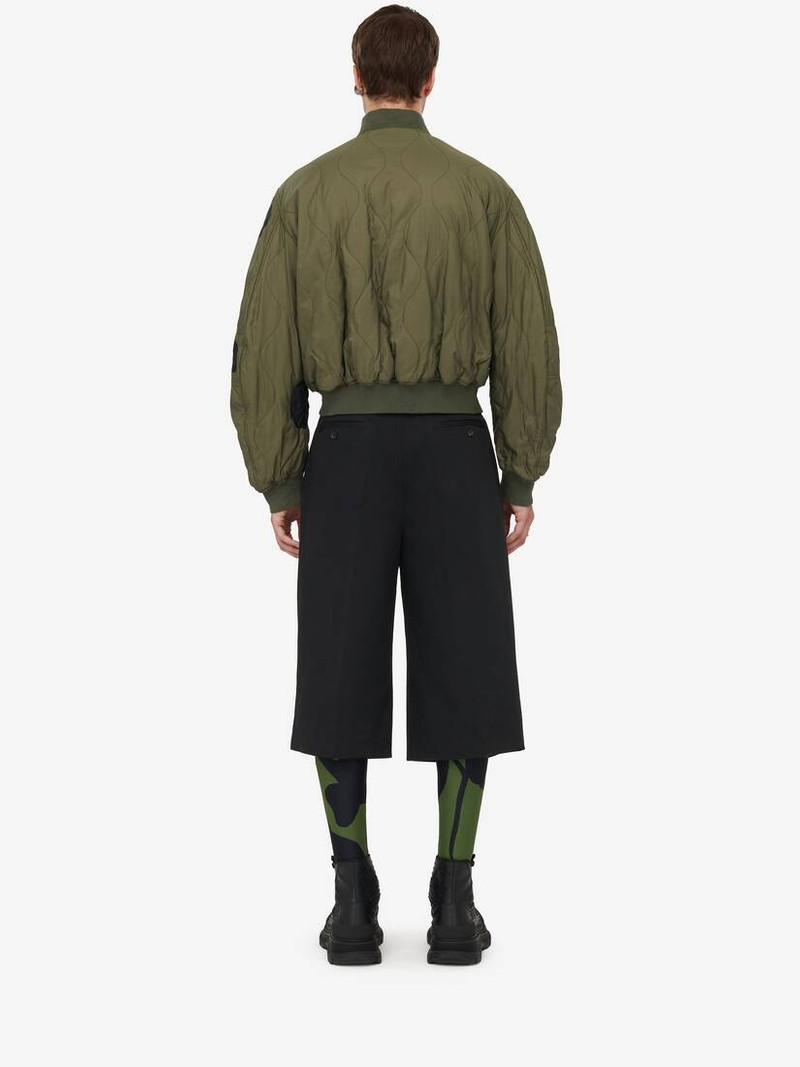 Men's Orchid Bomber Jacket in Khaki/black 4