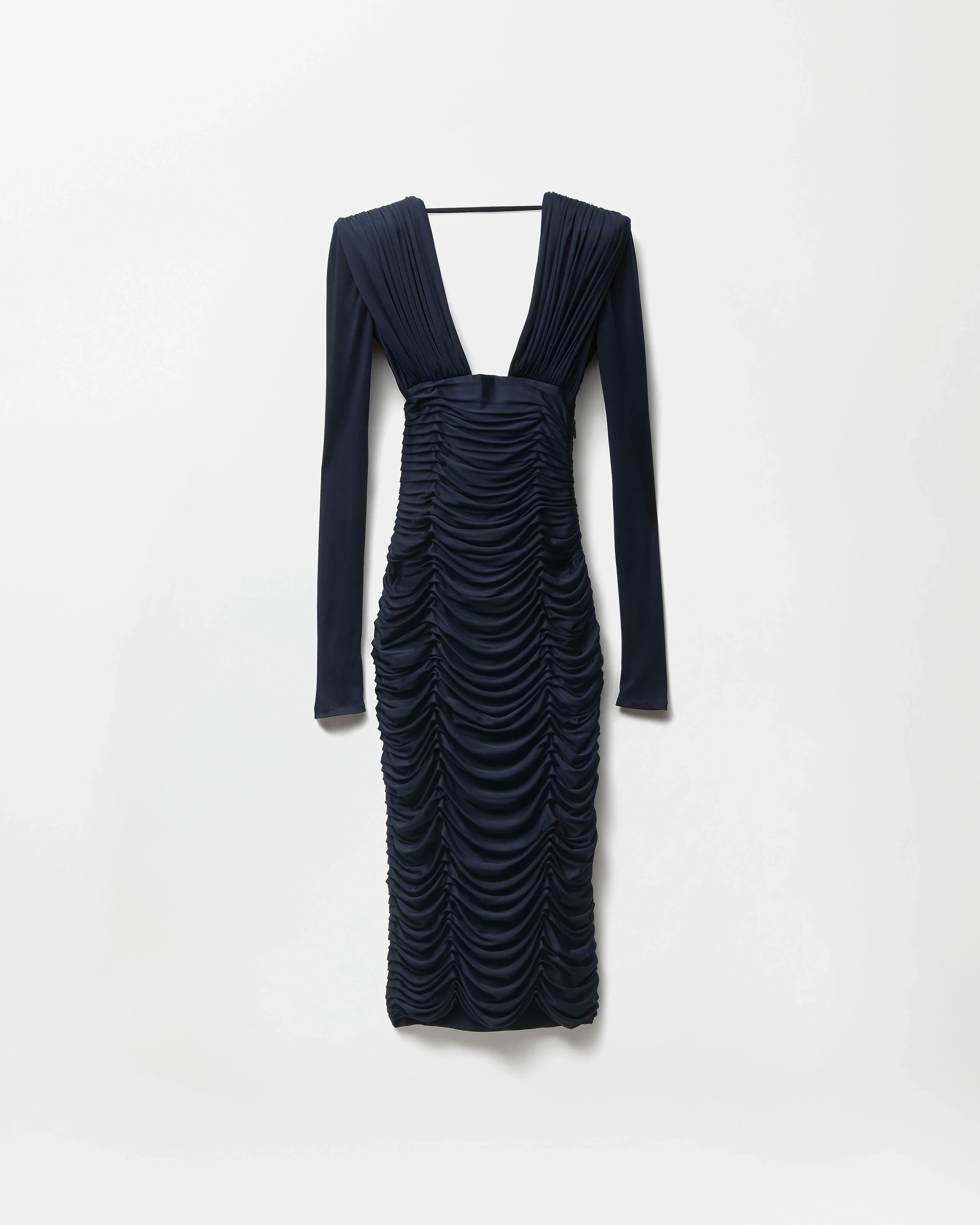 Draped Silk Crêpe Jersey Midi Dress - 1