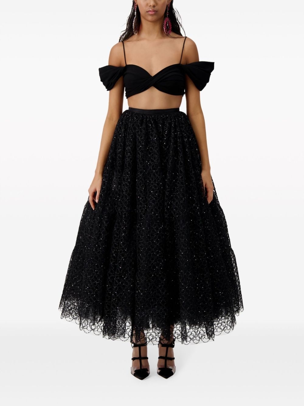 twisted off-shoulder bandeau top - 2