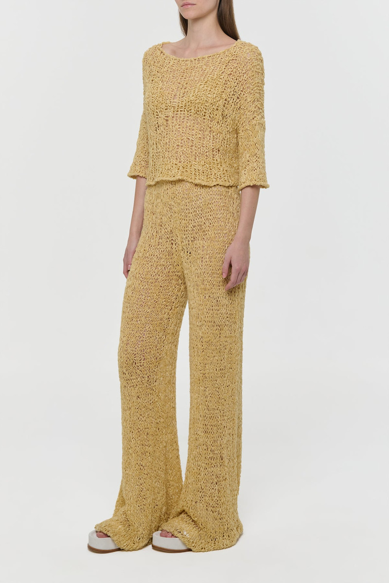 Oriel Knit Pant in Hay Silk Cashmere Linen 5