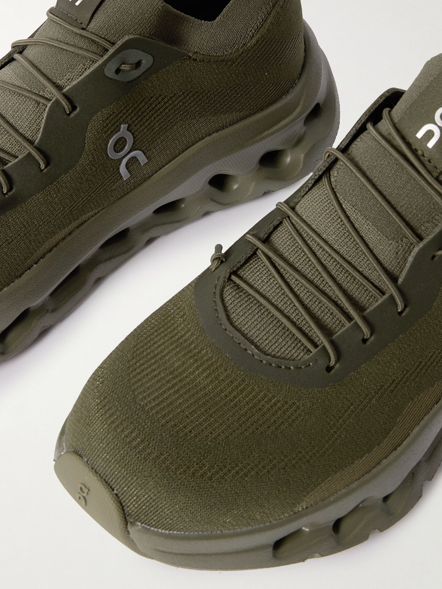 + ON Cloudtilt stretch recycled-knit sneakers Army green - 4
