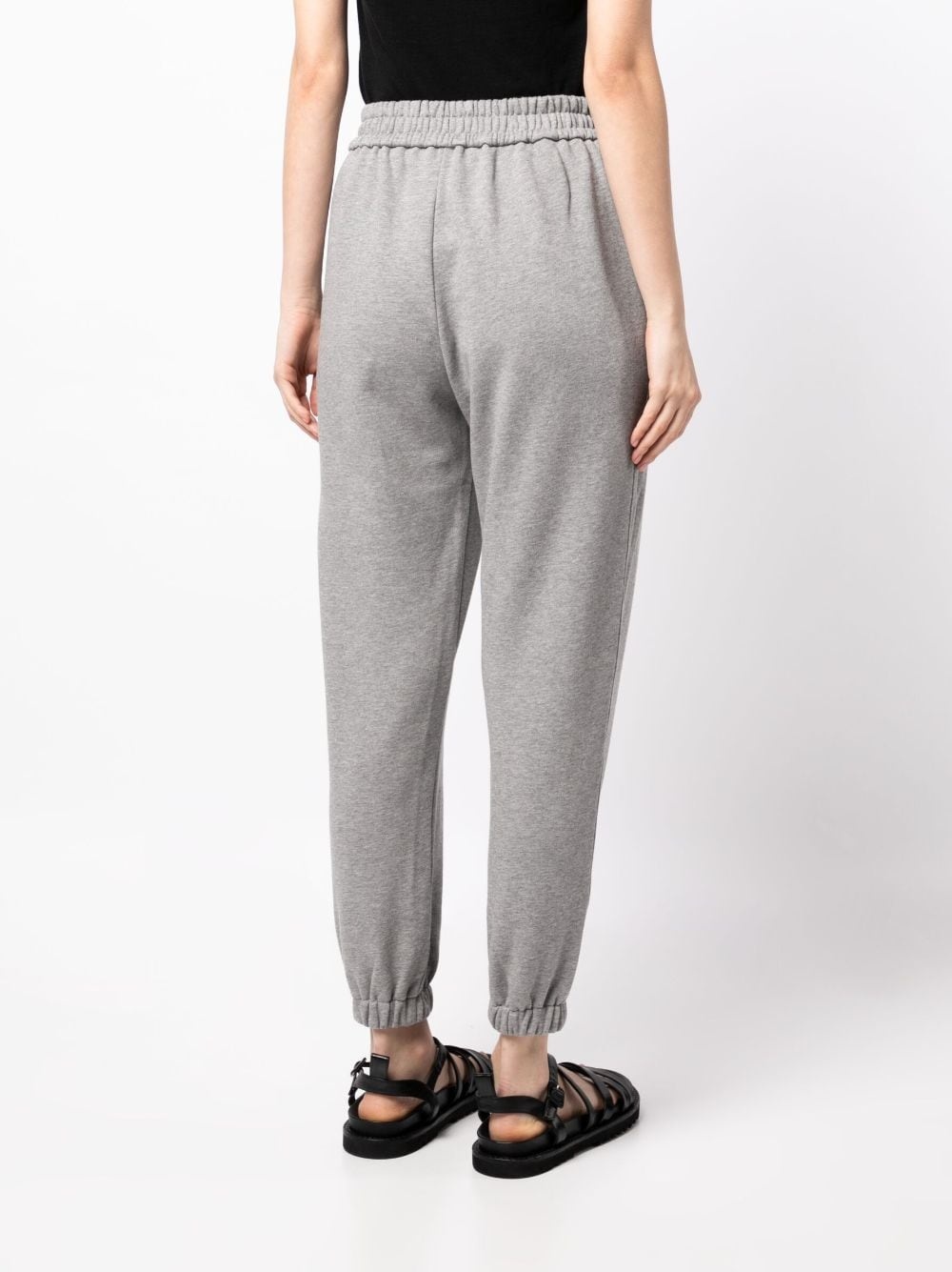 mélange-effect drawstring track pants - 4