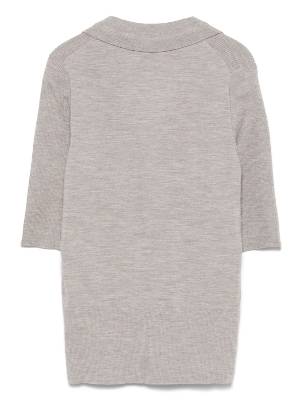 fine-knit polo top - 2