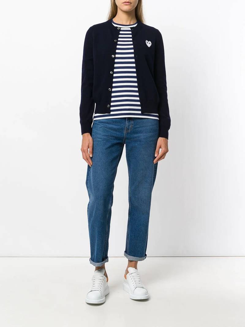 Comme des Garçons PLAY Embroidered heart cardigan outlook