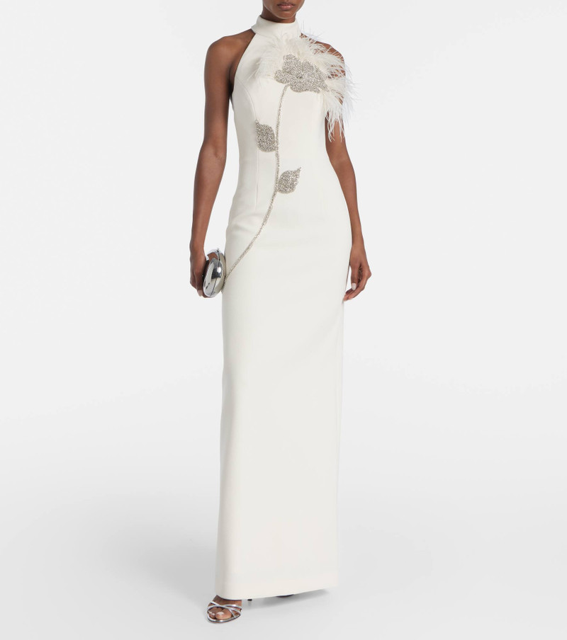 REBECCA VALLANCE Starlight embellished halterneck gown outlook