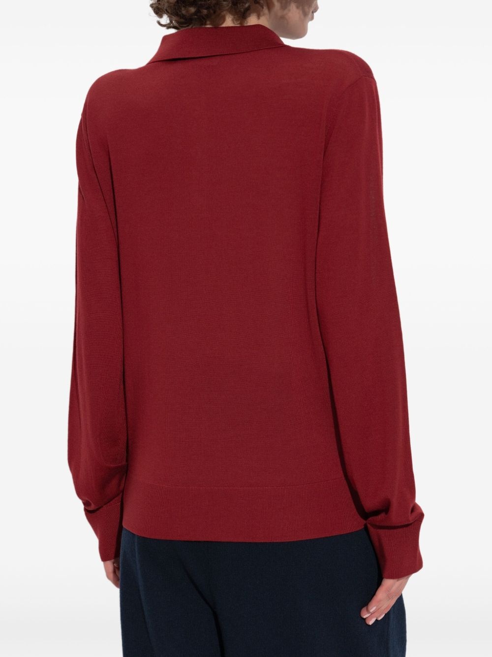 long-sleeve polo top - 4