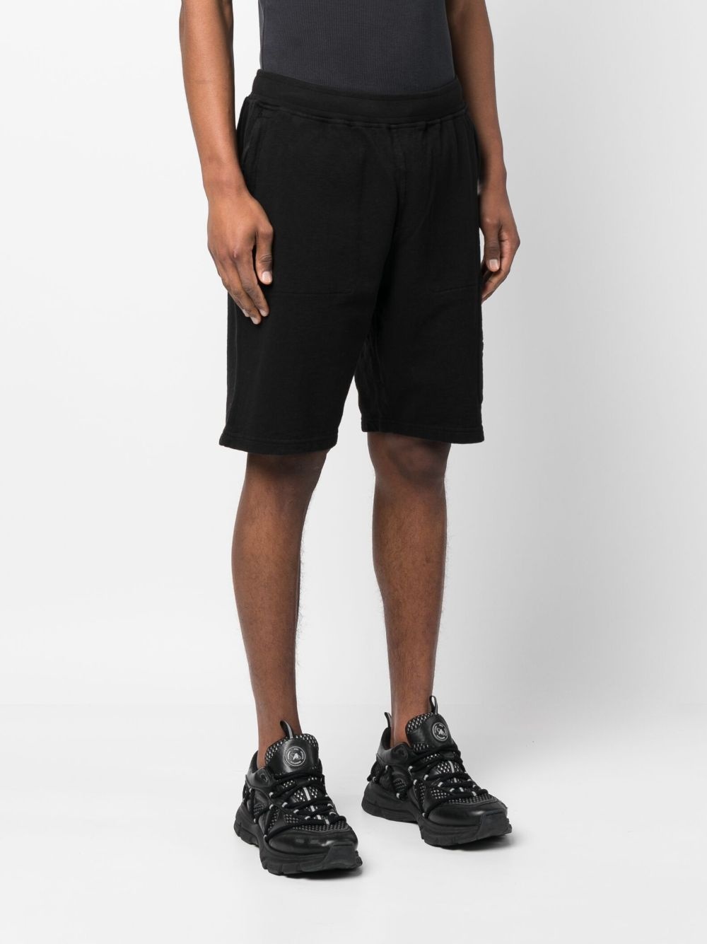 side logo-patch elasticated-waistband shorts - 3