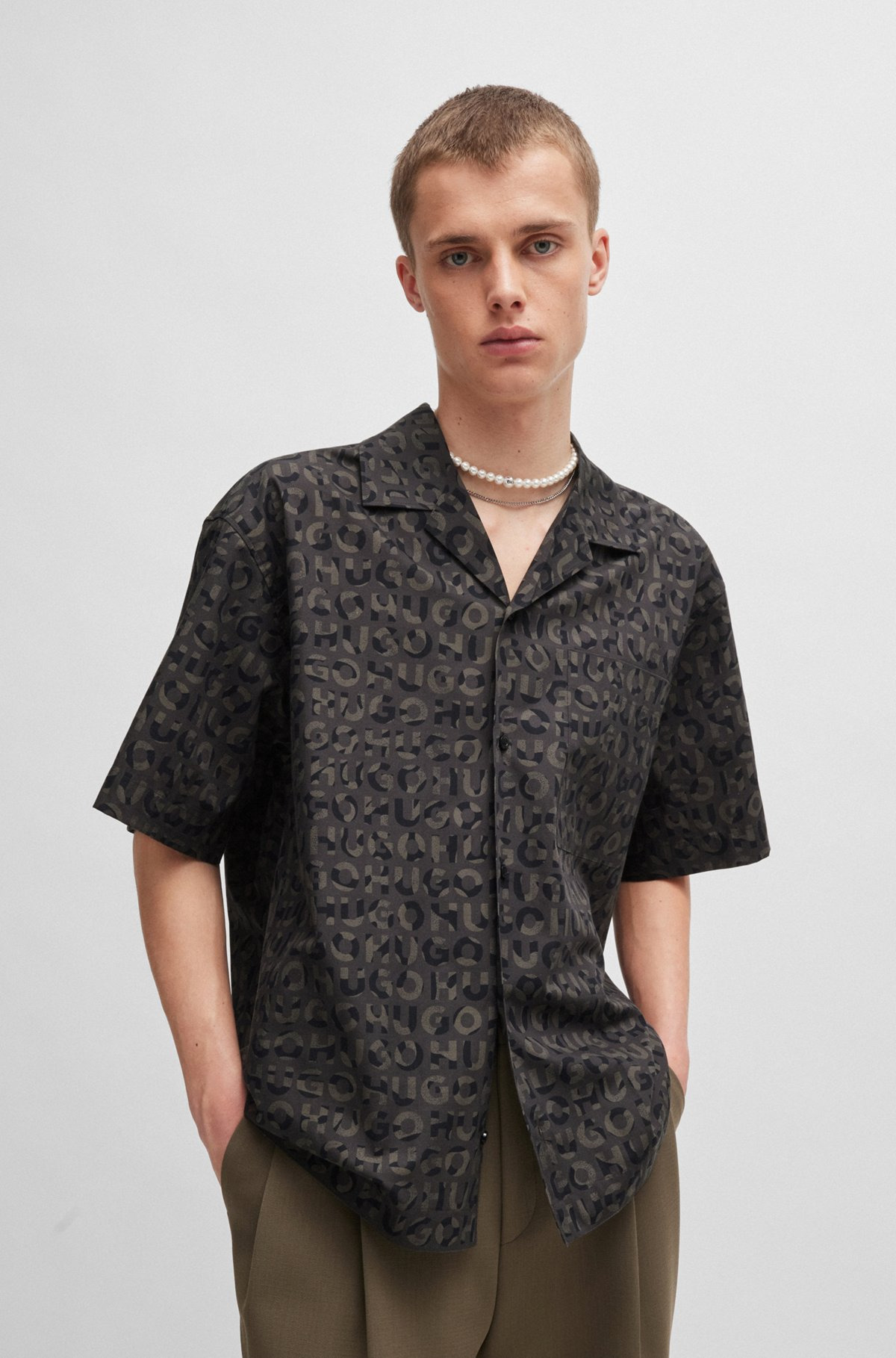 OVERSIZE-FIT SHIRT IN SEASONAL-PRINT COTTON POPLIN - 2
