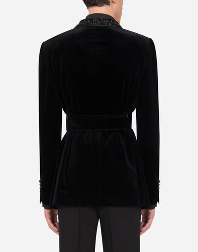 Dolce & Gabbana Velvet Martini-fit tuxedo jacket outlook