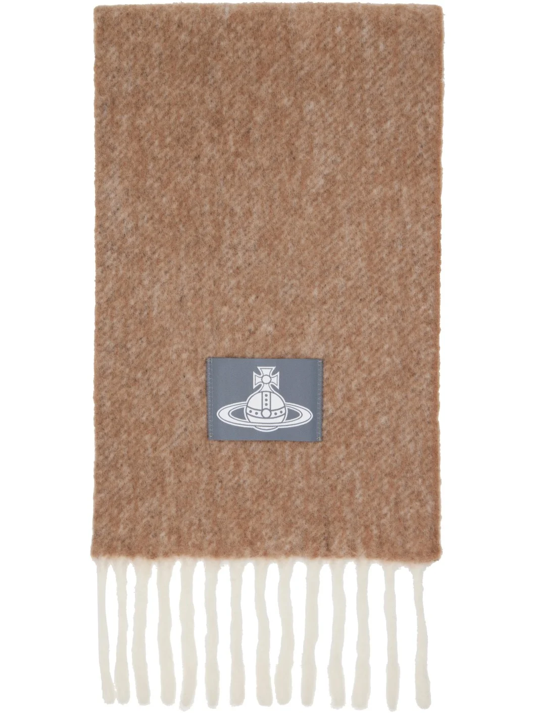 Beige Logo Patch Scarf - 1